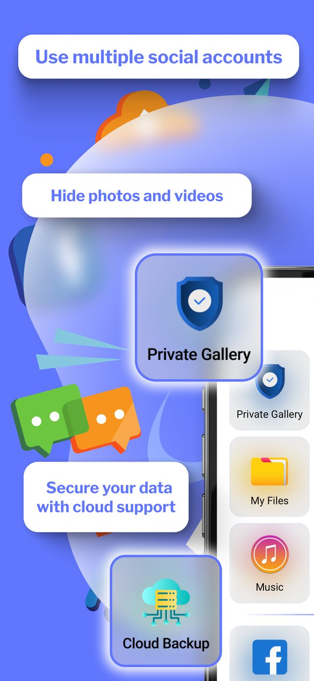 Private gallery and cloud backup